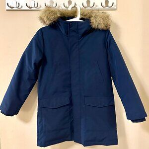 Uniqlo Kids Parka w/Fur-Lined Hood Navy Blue Size 9-10 YRS